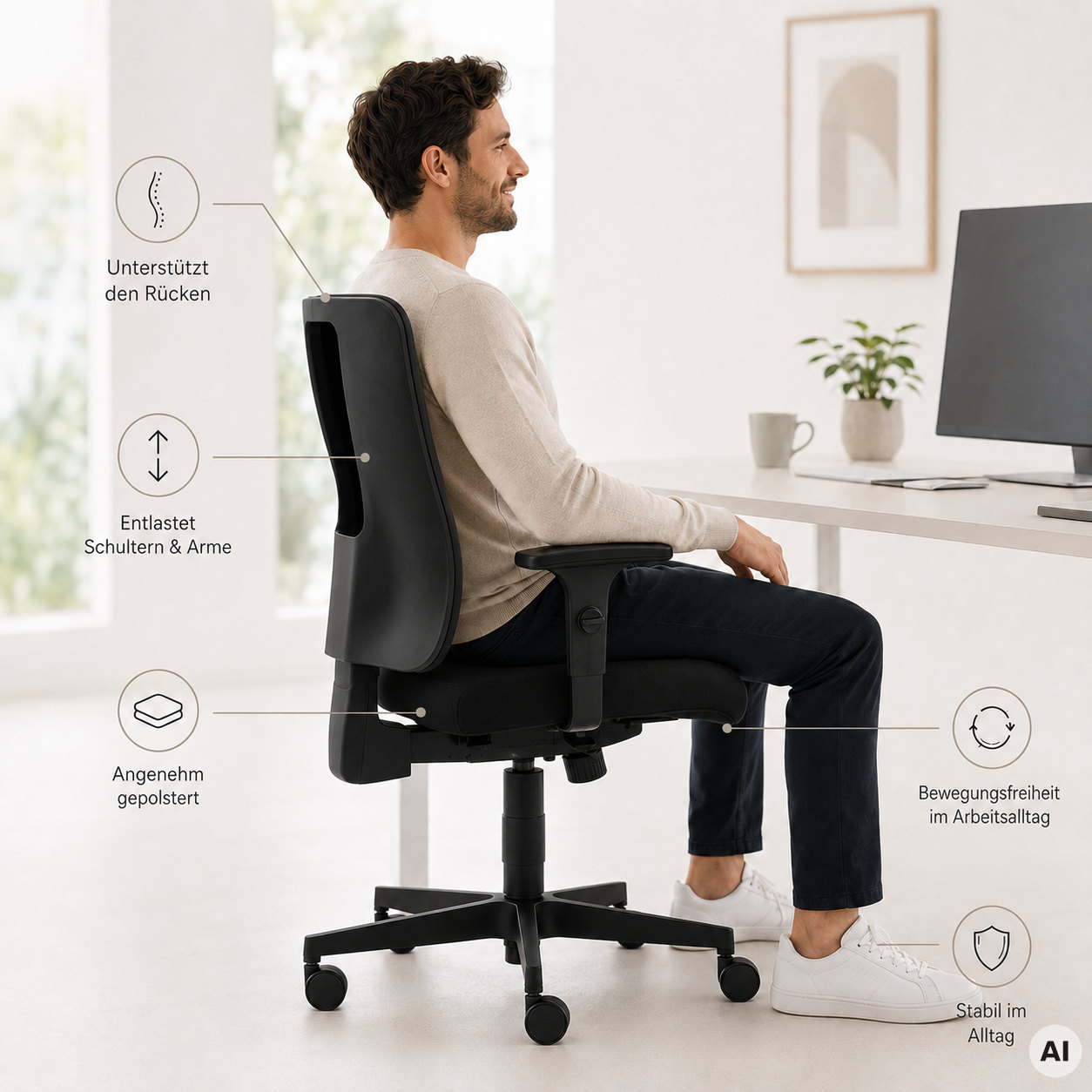 Straight Polster - Bürostuhl Allrounder