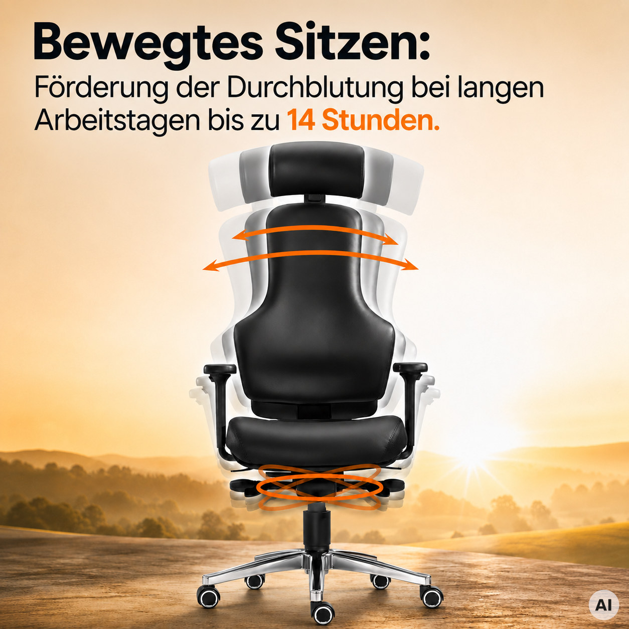 Ortholetic Balance L mit Kopfstütze - Ortho-Bürostuhl