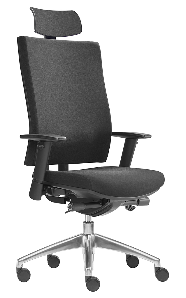 SITWELL Bürostuhl ergonomisch Schwarz: Hochwertiger Schreibtischstuhl mit Kopfstütze, Armlehnen und verchromtem Fußkreuz für gesundes Sitzen und maximale Ergonomie.