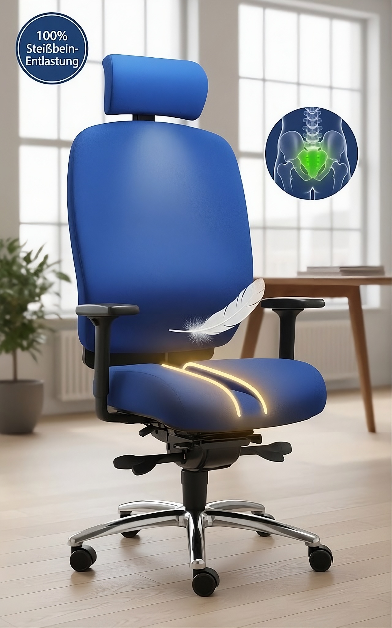 Bürostuhl Office Blau Orthopädisch