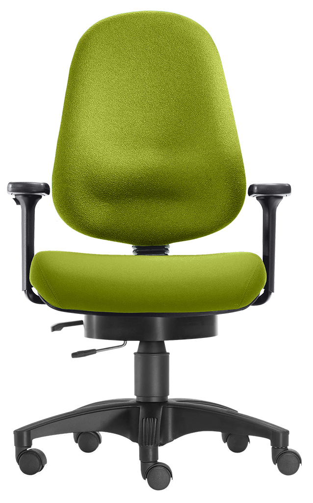 SITWELL Bürostuhl ergonomisch Apfelgrün: Schreibtischstuhl mit Armlehnen und hoher Rückenlehne für gesundes Sitzen und ergonomisches Arbeiten.