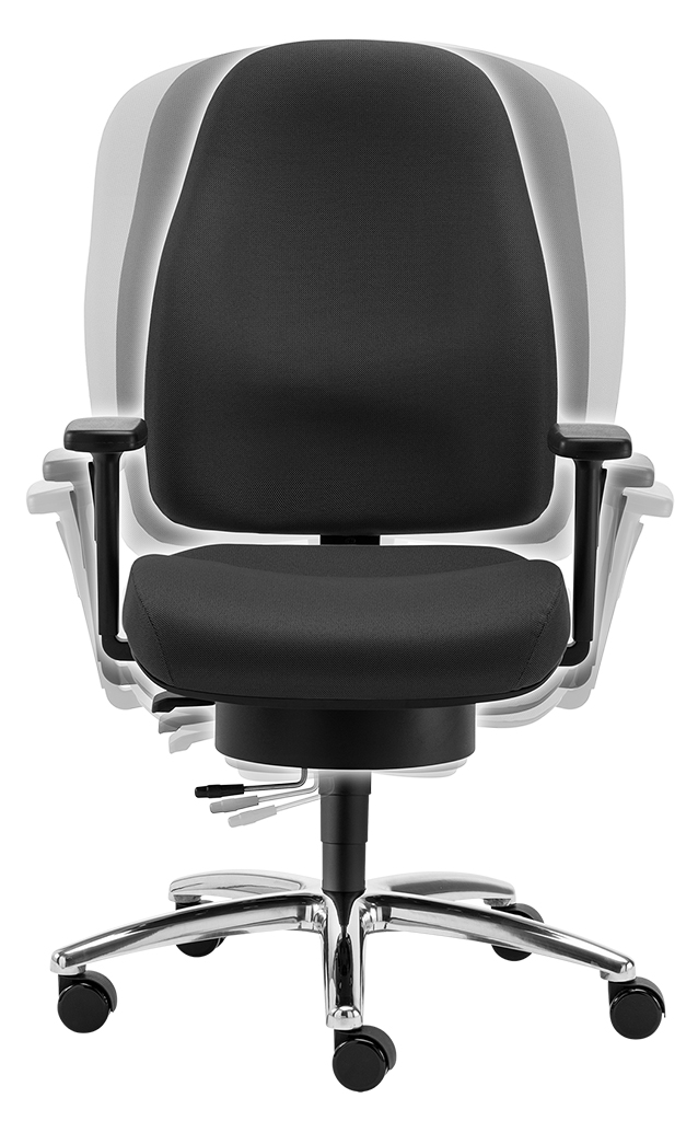 SITWELL Bürostuhl Schwarz: Ergonomischer Stuhl mit 3D-Rückenlehne für dynamisches Sitzen und Rückenentlastung.