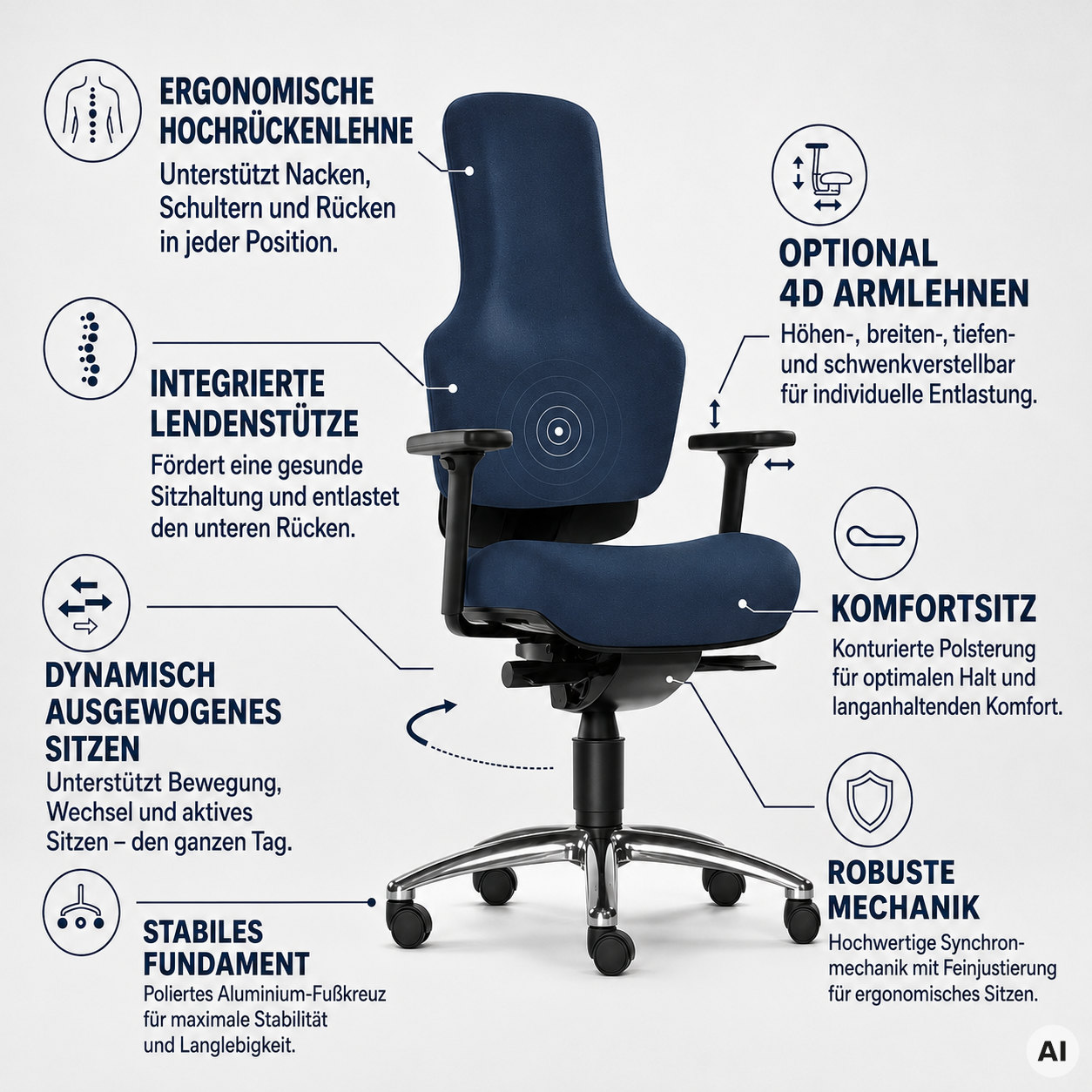 Ortholetic Balance M - Orthopädischer Bürostuhl