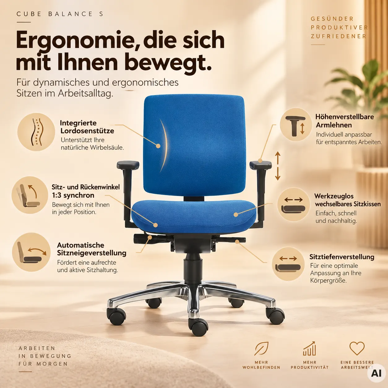 Cube Balance S - Ergonomischer Profi-Stuhl
