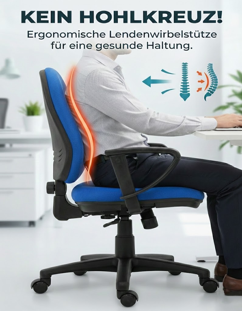 Ergonomischer Bürostuhl bei Rundrücken - Anti-Hohlkreuz