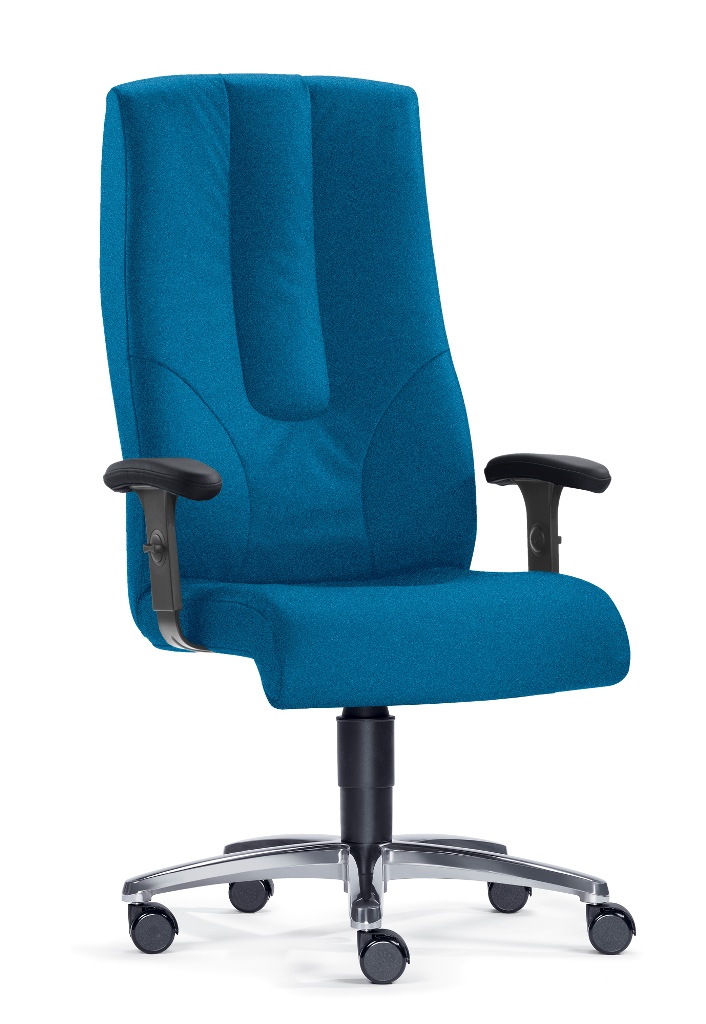 SITWELL Bürostuhl Türkisblau: Ergonomischer Chefsessel mit hoher Rückenlehne, Armlehnen und Alufußkreuz.